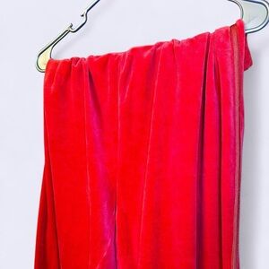 Vibrant Red Velvet Skirt